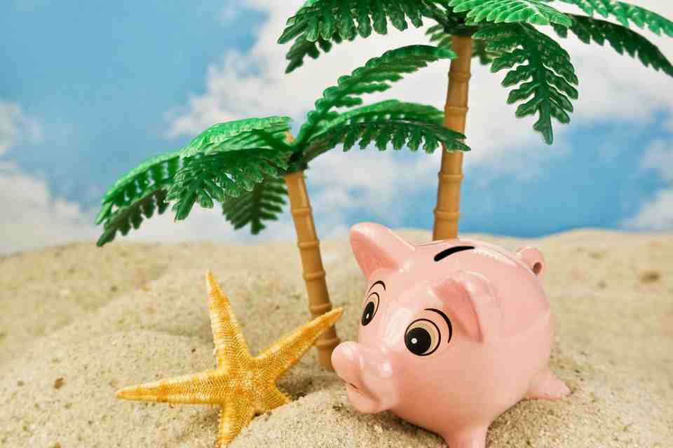 © Pixelot - Fotolia.com Sparschwein auf Insel