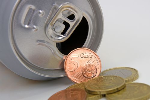 Dose und Münzen